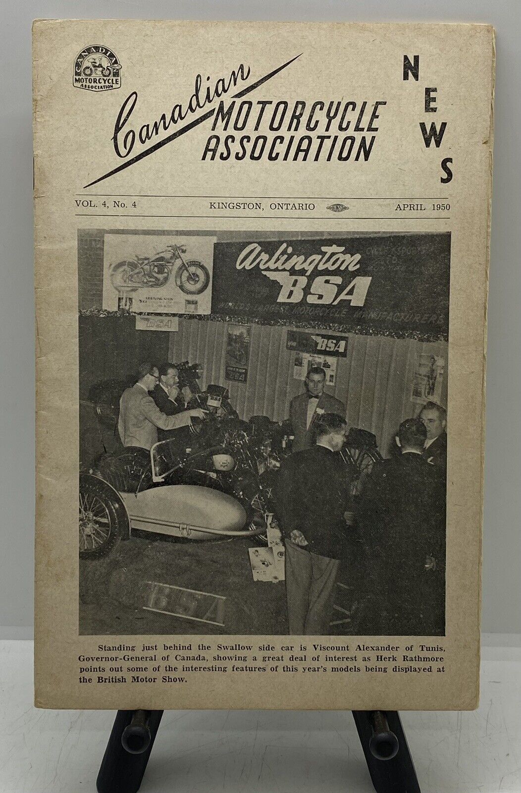 Vintage April 1950 Canadian Motorcycle Association News Magazine Bsa Bikes
