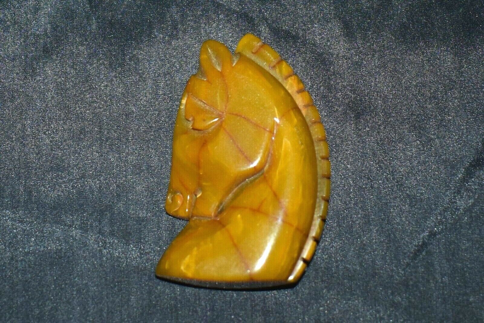 Antique Original Bakelite Horse Head Brooch Pin Art Deco Classic Tested