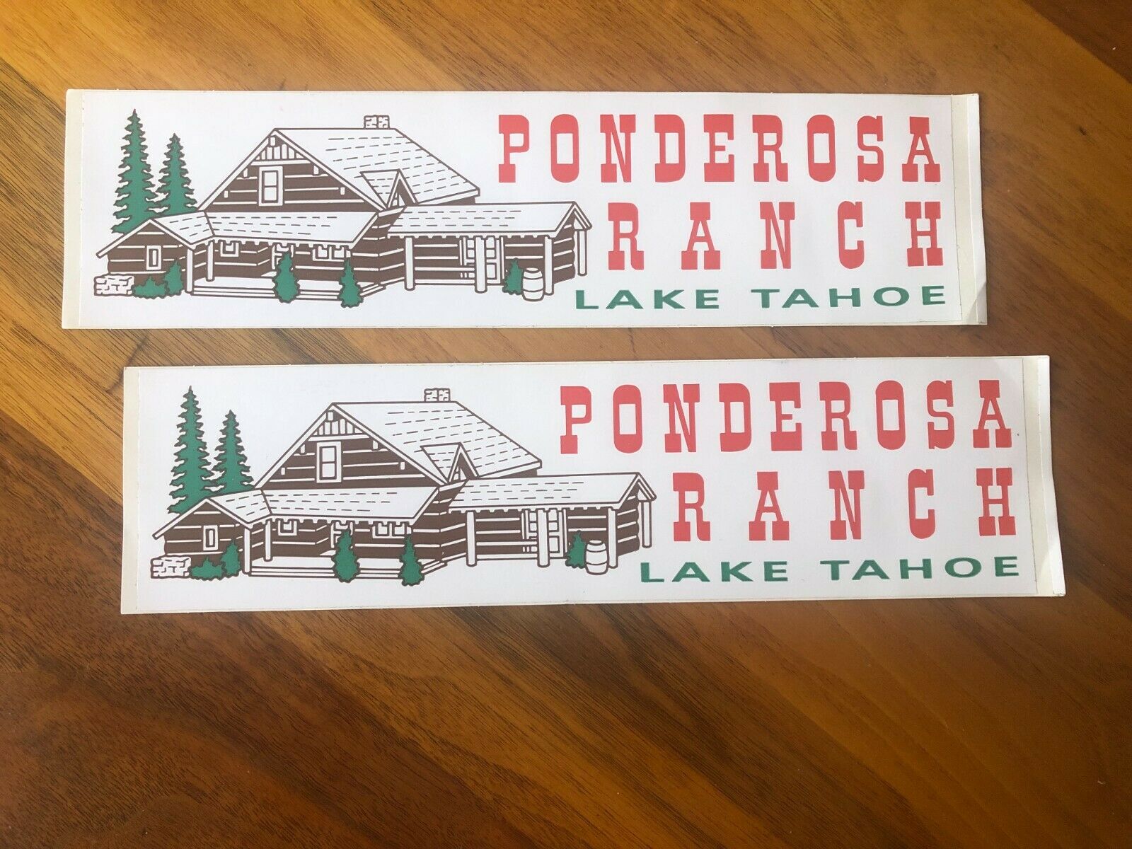 2 Ponderosa Ranch/lake Tahoe Tourist Attraction Original Unused Bumper Stickers