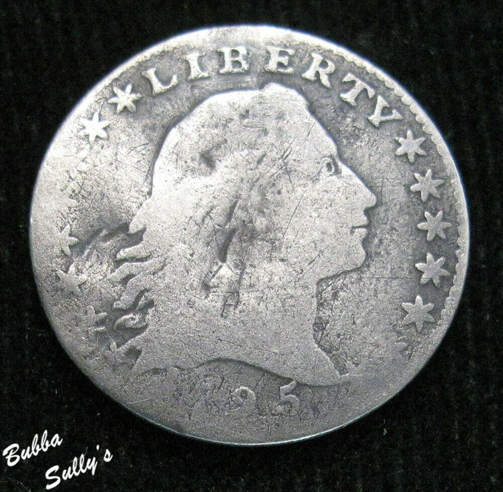1795 Flowing Hair Half Dime <> Rotated Reverse <> G To Vg Details