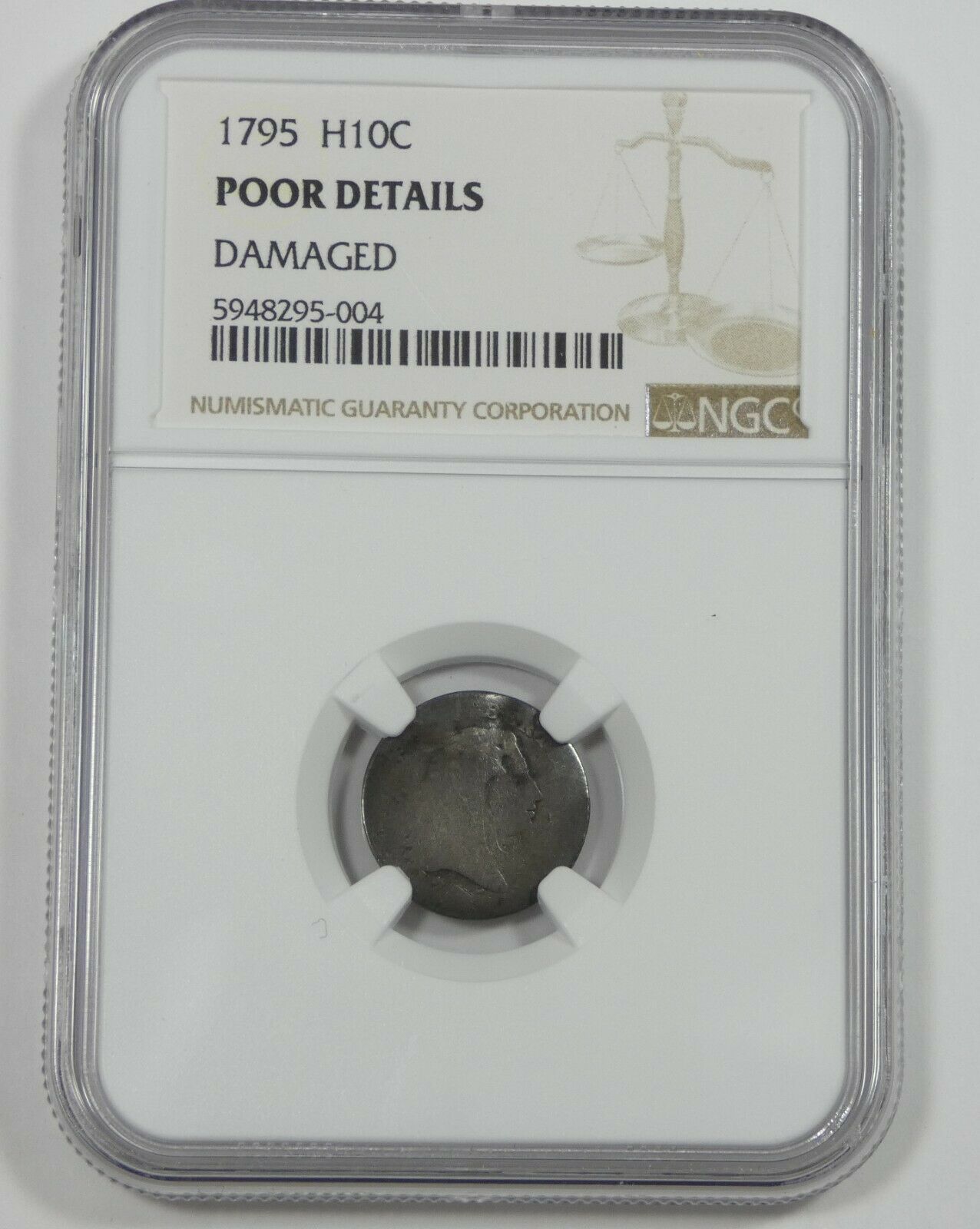 Ngc Authentic 1795 Flowing Hair Half Dime Poor Details Silver 5-cents