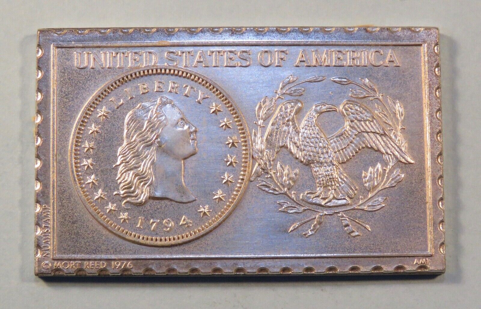 1794 United States 1/2 Half Dime Numistamp Medal Coin 1976 Mort Reed Limited