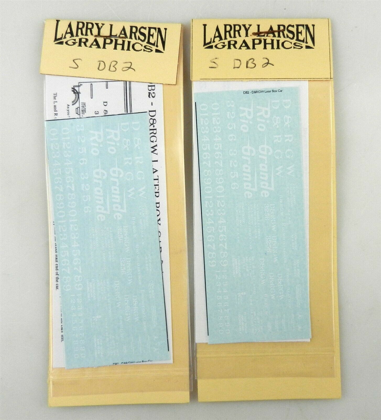 2 Larry Larsen S Sn3 Decals Db2 Drgw Later Box Car 3256 Dry Transfer ~nos~ T135