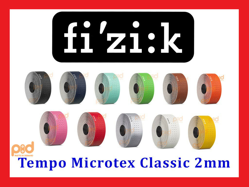 Fizik Tempo Superlight Microtex Classic 2mm Bike Handle Bar Tape Black Red White
