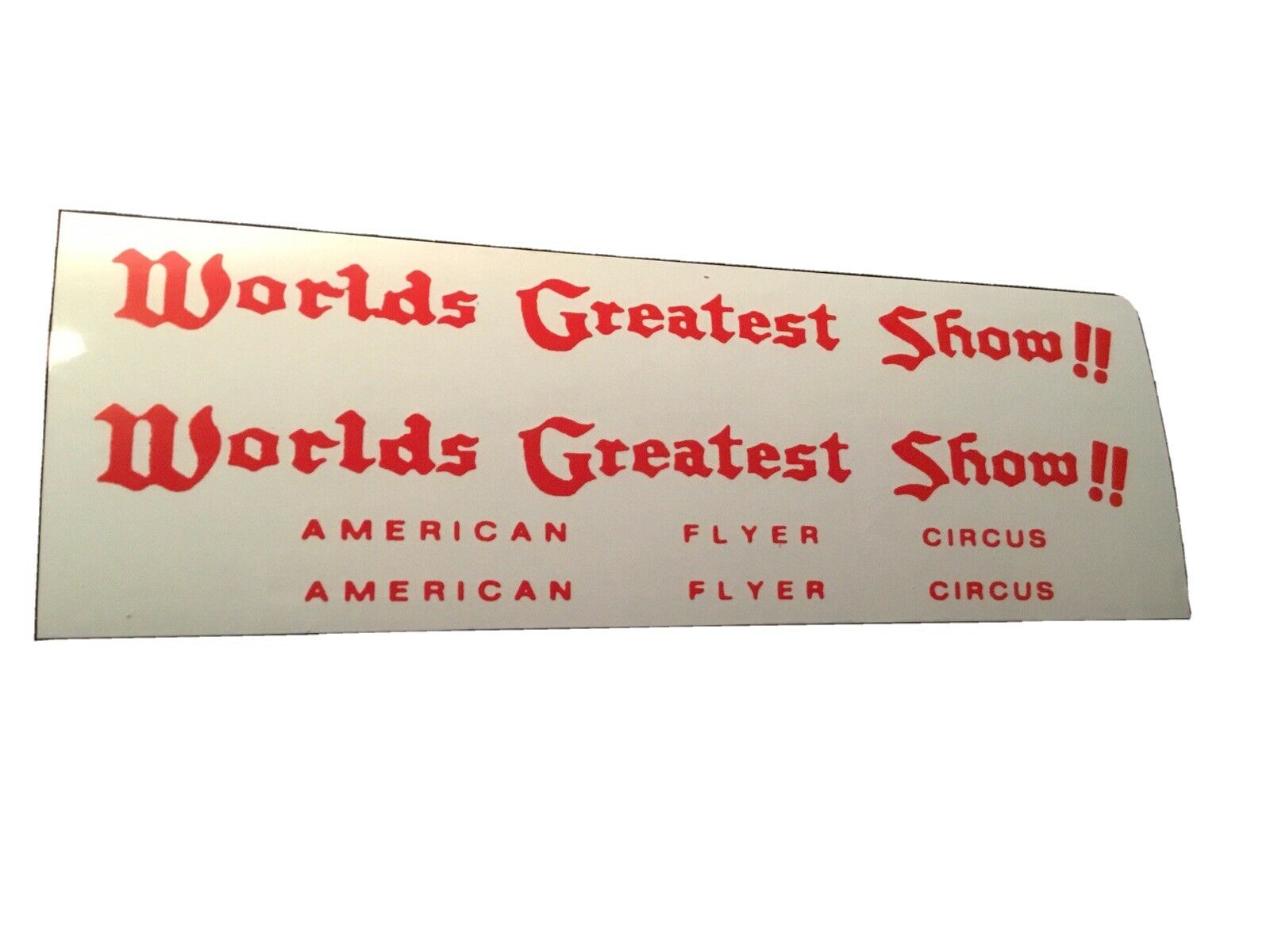 American Flyer Circus Pullman 649 Decal Red