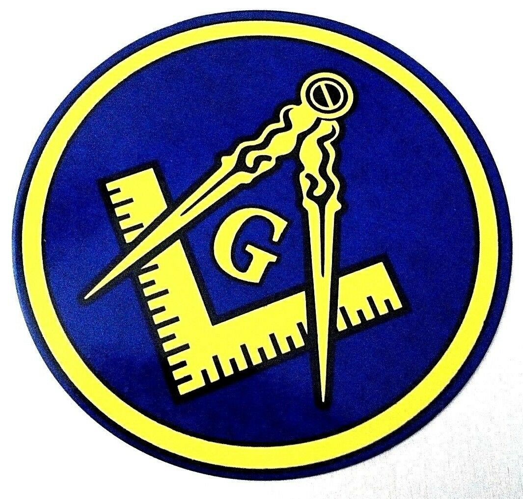 1 Freemason Car Decal 3.5" Masonic Logo Mason Sticker Gift Window Master Blue