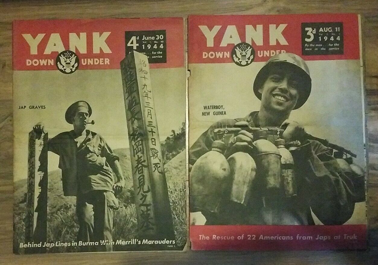 Vintage 1944 Yank Down Under The Army's Weekly Magazines Pin Ups Sexy Soldiers