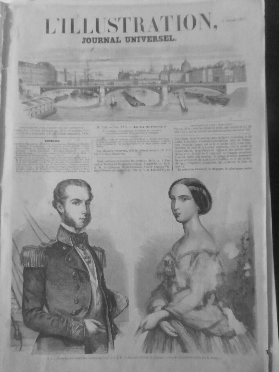 1857 1864 Maximilian Mexico Portrait Voyages 4 Newspapers