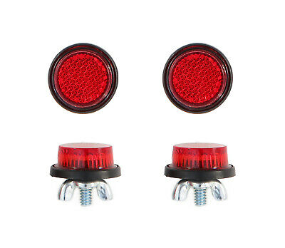 Red Reflector Motorcycle License Plate Bolts - Set Of 4