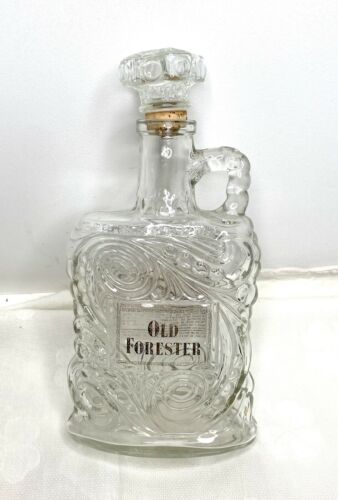 Vtg 1952 1953 Old Forester Ky Bourbon Whiskey Holiday Guest Decanter Bottle Mcm