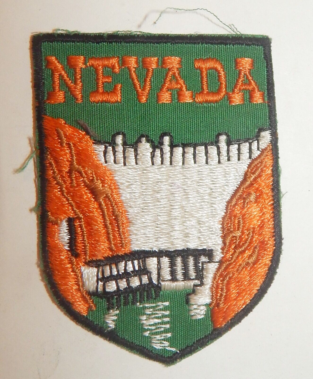 Vtg Hoover Dam Patch Voyager Nevada Embroidered Souvenir 2" X 2 3/4" Travel