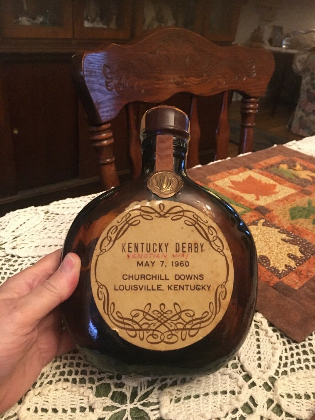 Old Forester Vintage Bourbon Whisky Bottle Personalized Ky Derby May 7,1960